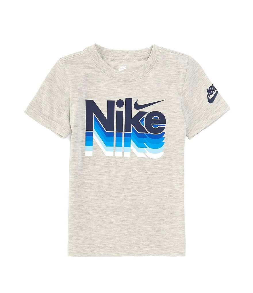 

Футболка Nike Little Boys 2T-7 с короткими рукавами в стиле ретро-фейдер, серый