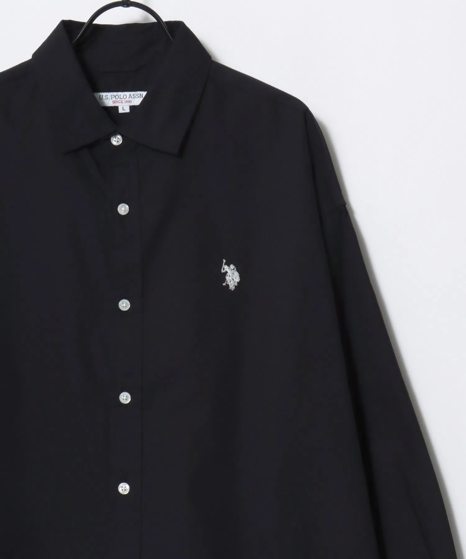 Унисекс рубашка Broad Denim U.S. POLO ASSN. с логотипом бежевого цвета — фото 3