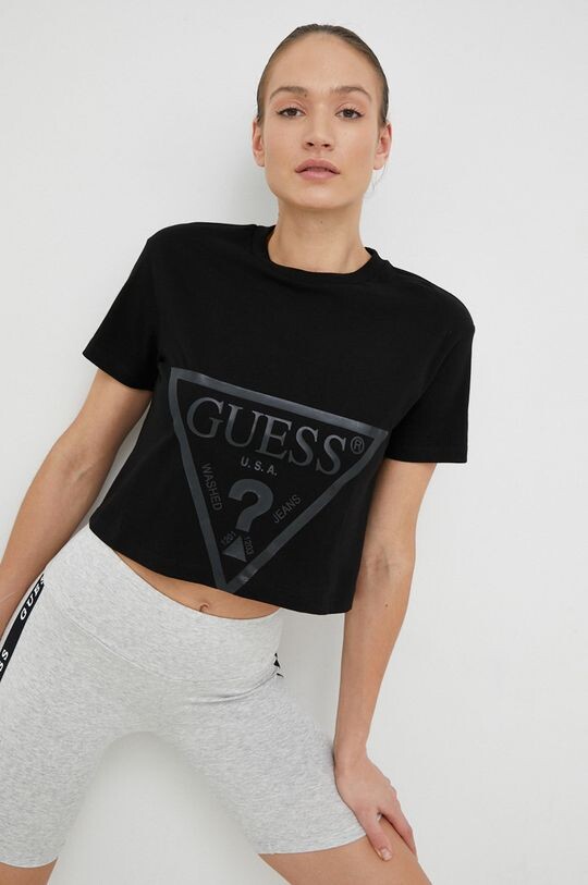 

Хлопковая футболка Guess, черный