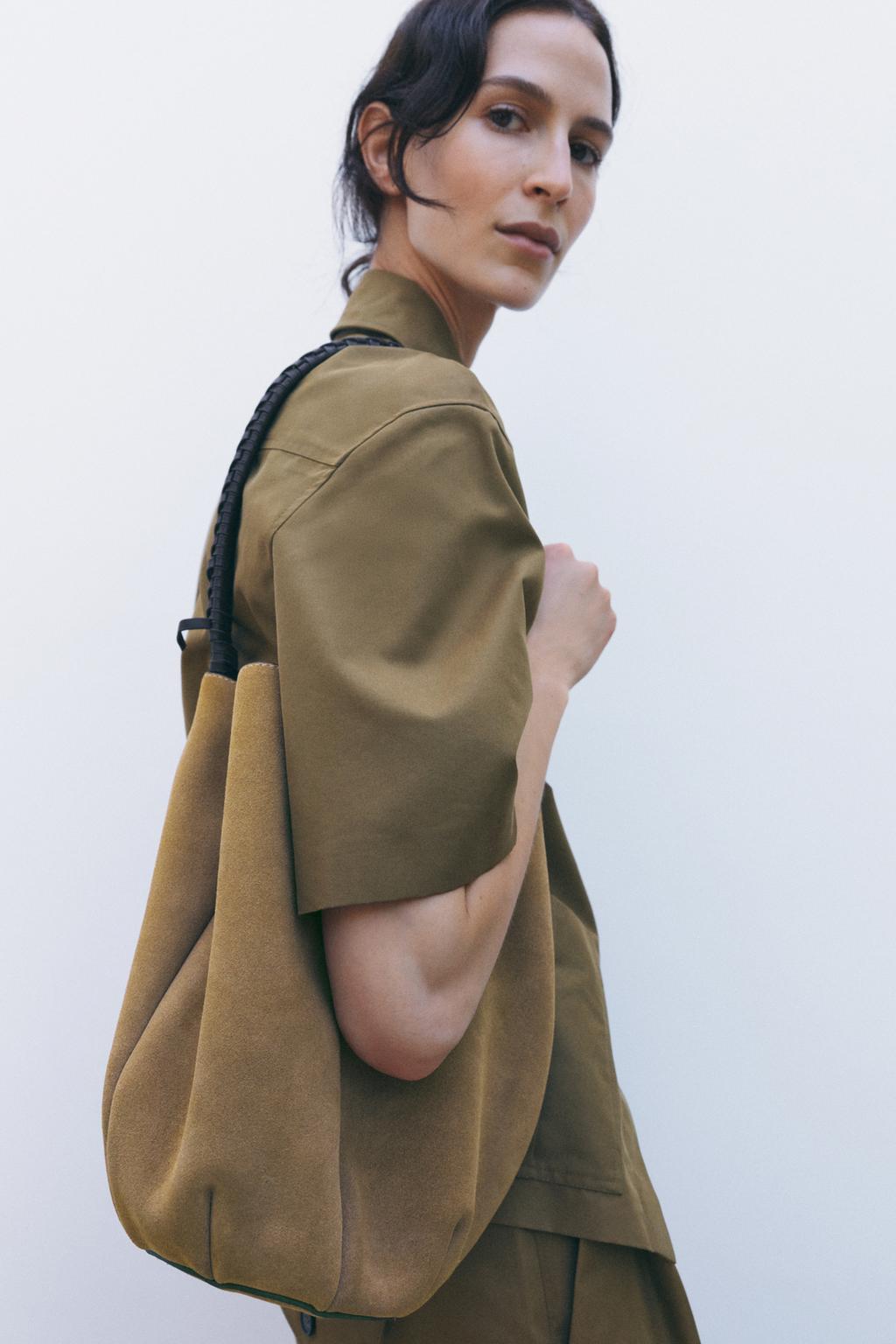 

Плетеная разрезная замшевая сумка-ведро с цветами ZARA, цвет SAND/BROWN, Коричневый, Плетеная разрезная замшевая сумка-ведро с цветами ZARA, цвет SAND/BROWN