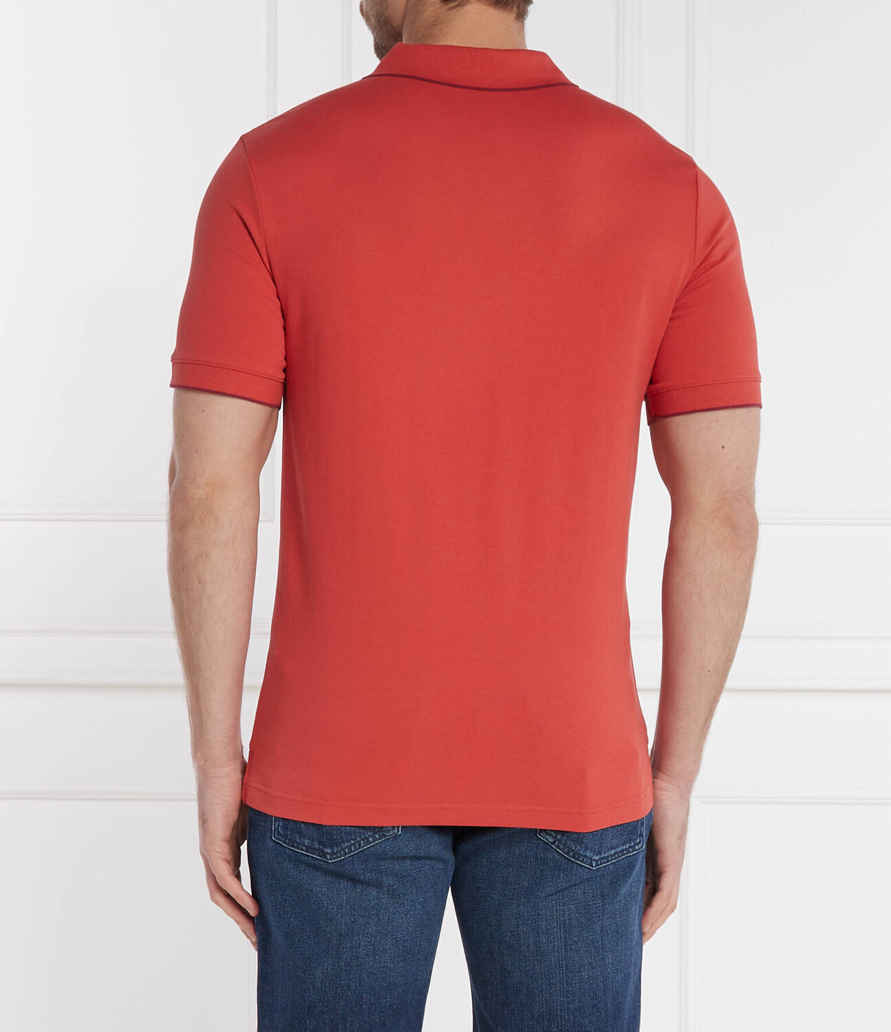 Поло Calvin Klein PIQUE Slim Fit, коралловый — фото 4