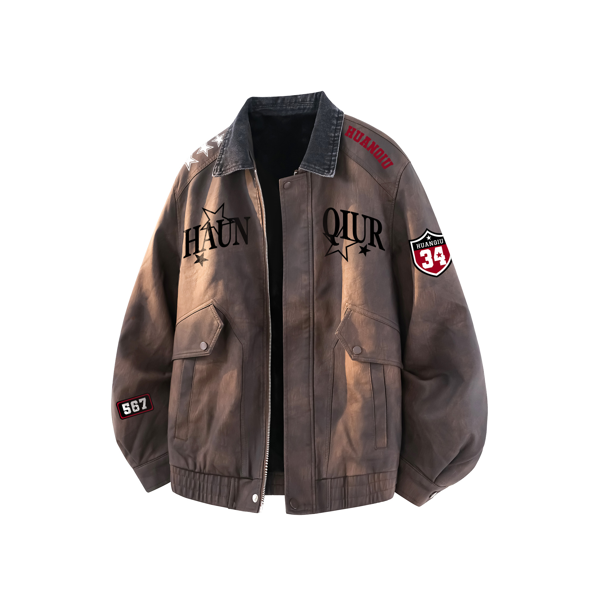 

Пуховик Unisex Lapel Thickened HUANQIU, темно-коричневый