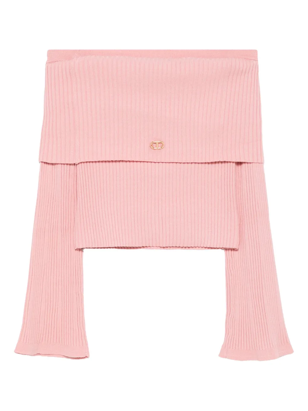 

Свитер с открытыми плечами TWINSET Kids, розовый