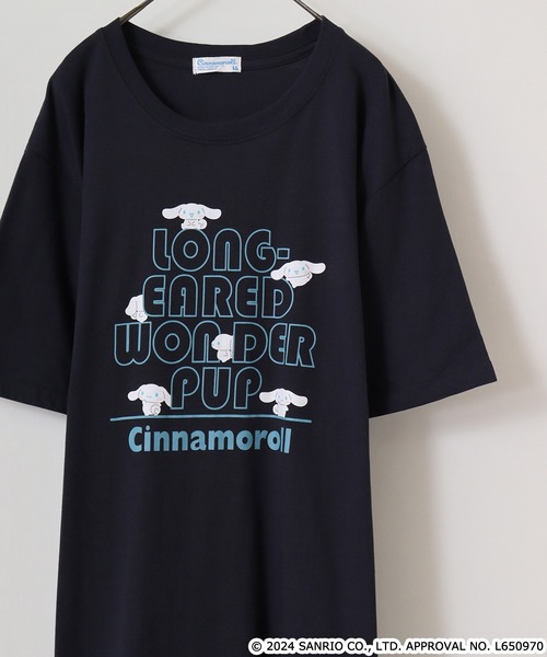 

Футболка с коротким рукавом, принт Sanrio, темно-синий