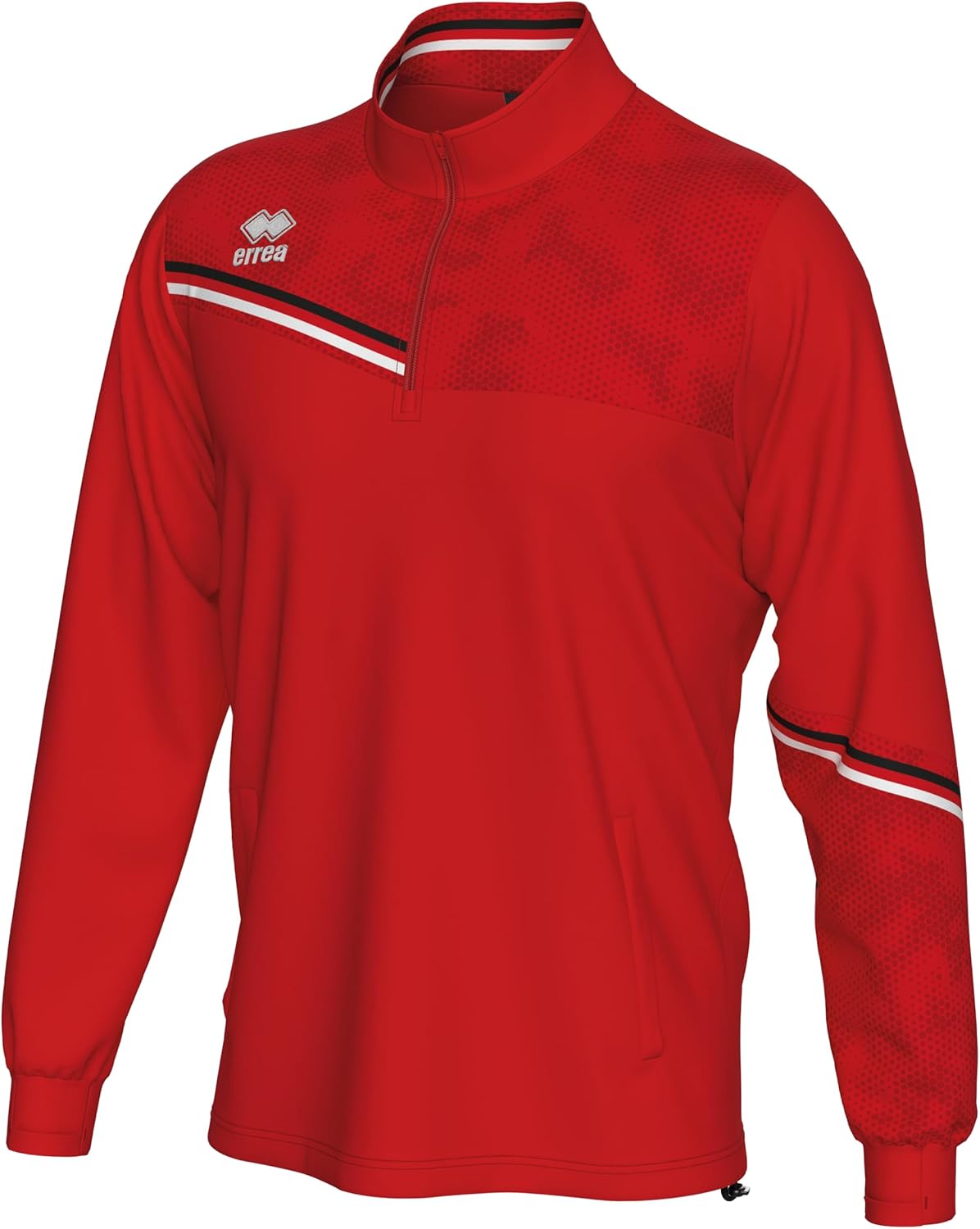 

Мужская толстовка ERREA ELIAS с застежкой-молнией до середины груди, боковыми карманами и вельветовыми штанинами. Оригинальная, белый/черный/красный