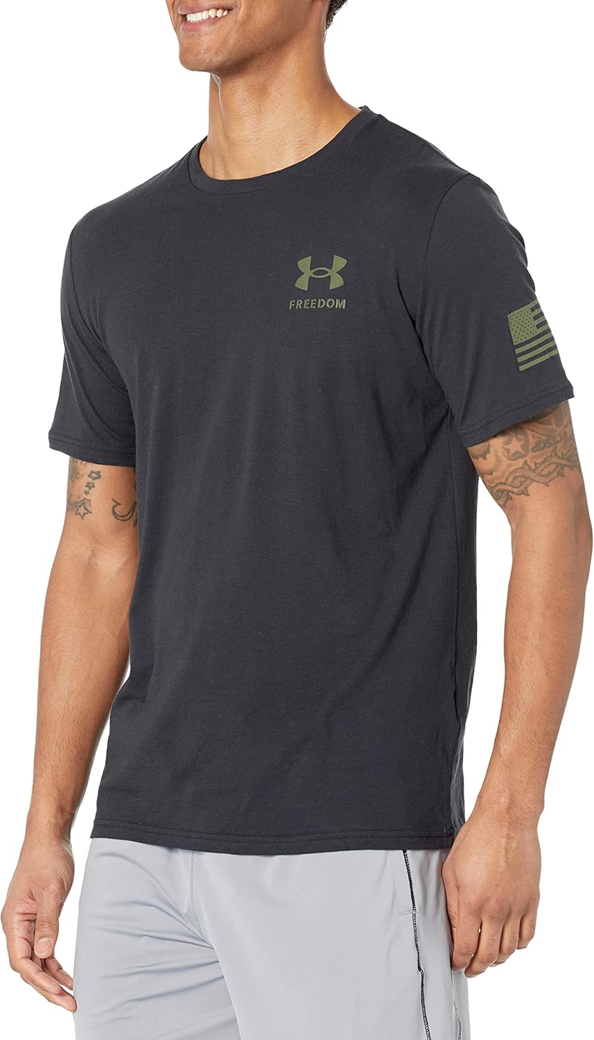 

Футболка с коротким рукавом Under Armour Freedom Graphic, (001) Black/Marine Od Green