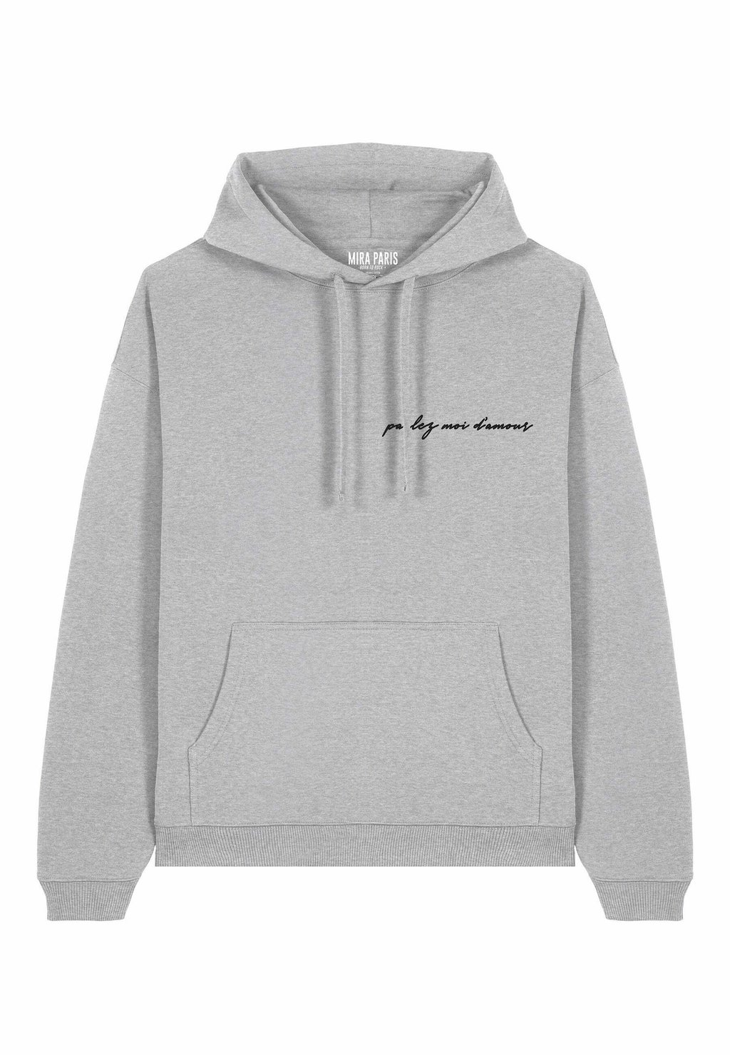 

Толстовка PARLEZ MOI DAMOUR EMBROIDERY UNISEX - Hoodie Mira Paris, серый