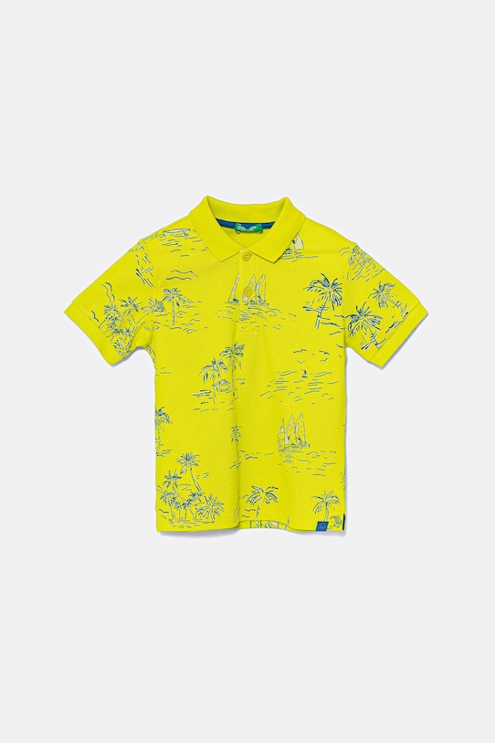 

Хлопковая детская поло United Colors Of Benetton, зеленый