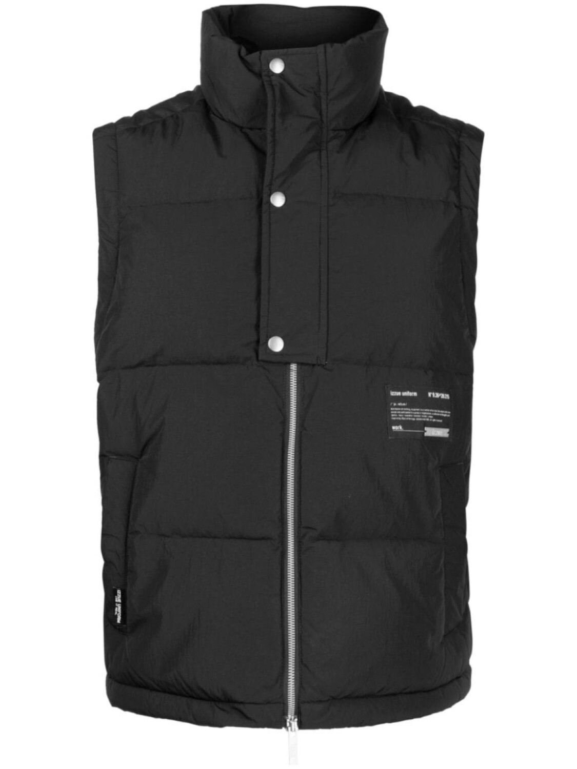 

izzue logo-patch quilted down gilet, черный