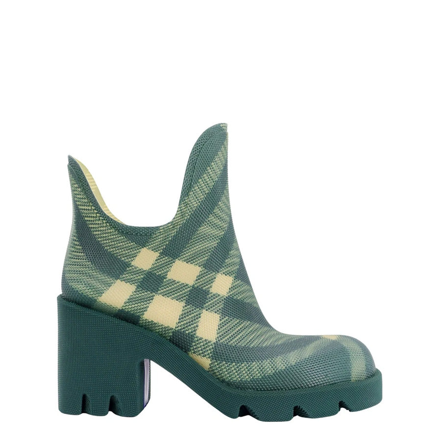 Ботинки Burberry Check с резиновой подошвой и каблуком, розовый