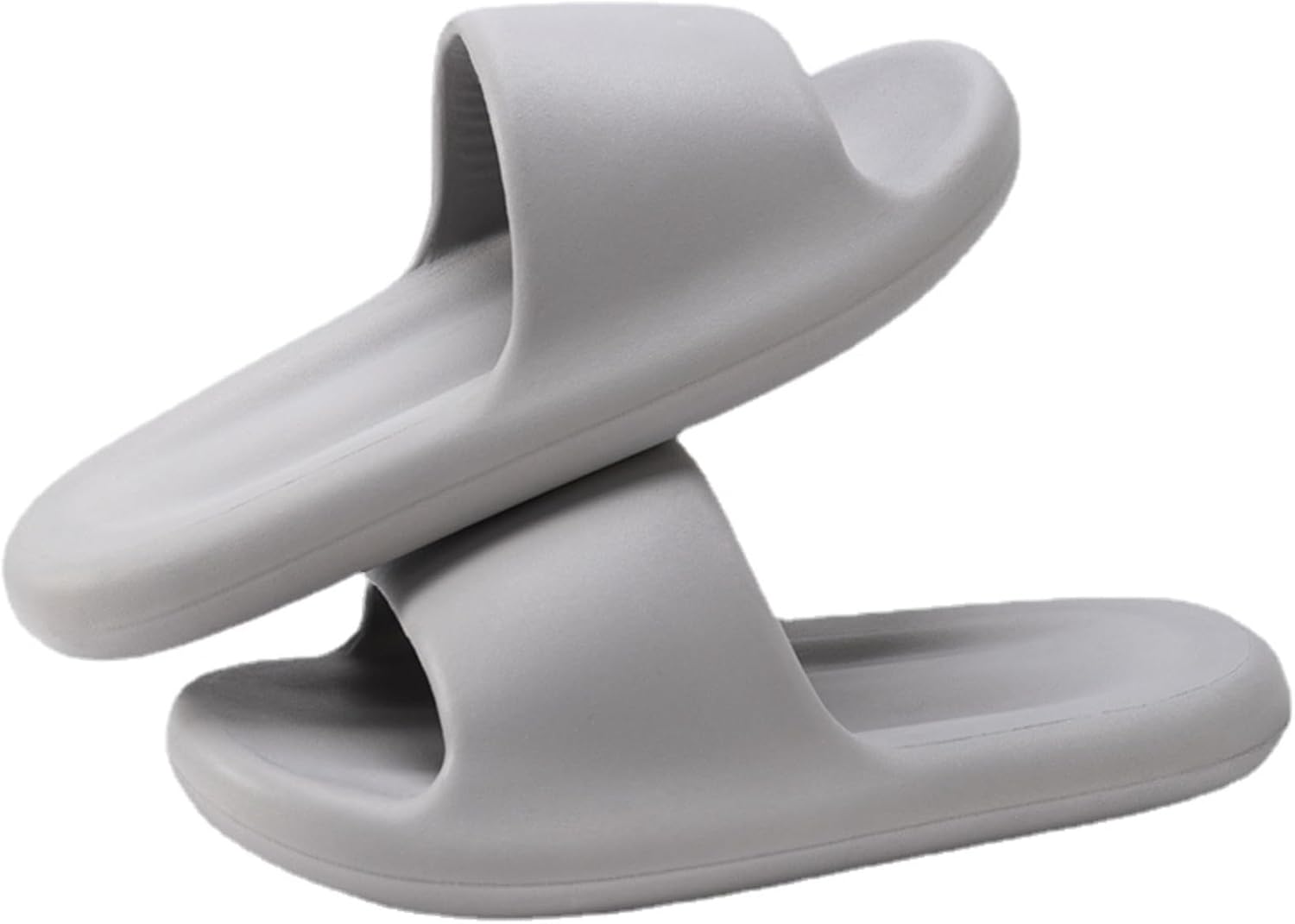 

POMN Eva Тапочки Облачные Бесшумные Нескользящие Eva Сандалии Милая Ванная Комнатная Обувь Домашние Тапочки для Женщин и Мужчин, серый