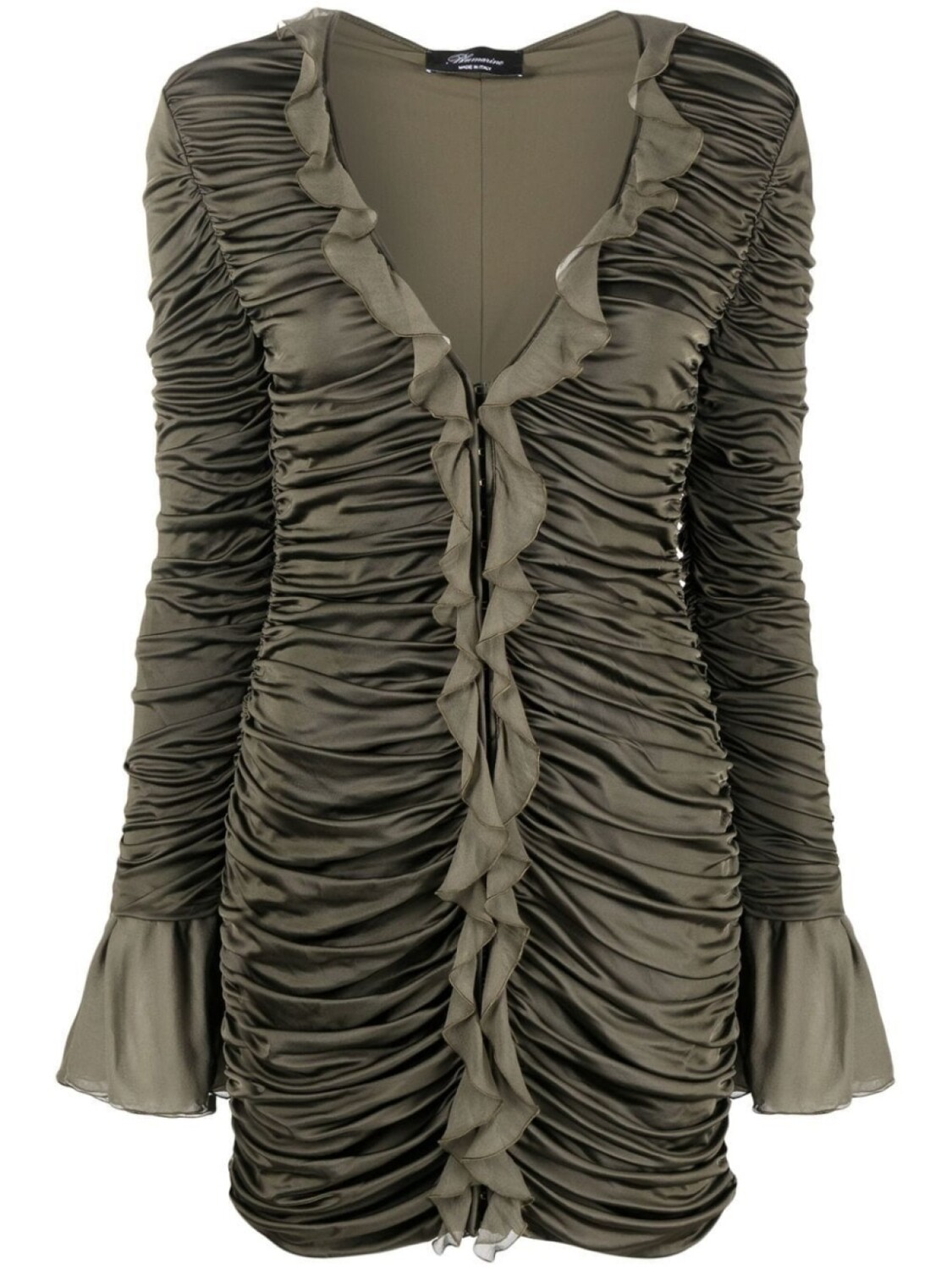 

Blumarine платье мини со сборками, зеленый