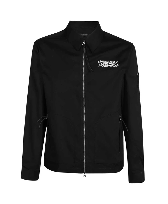 

Хлопковая рубашка с застежкой-молнией спереди A-Cold-Wall, черный