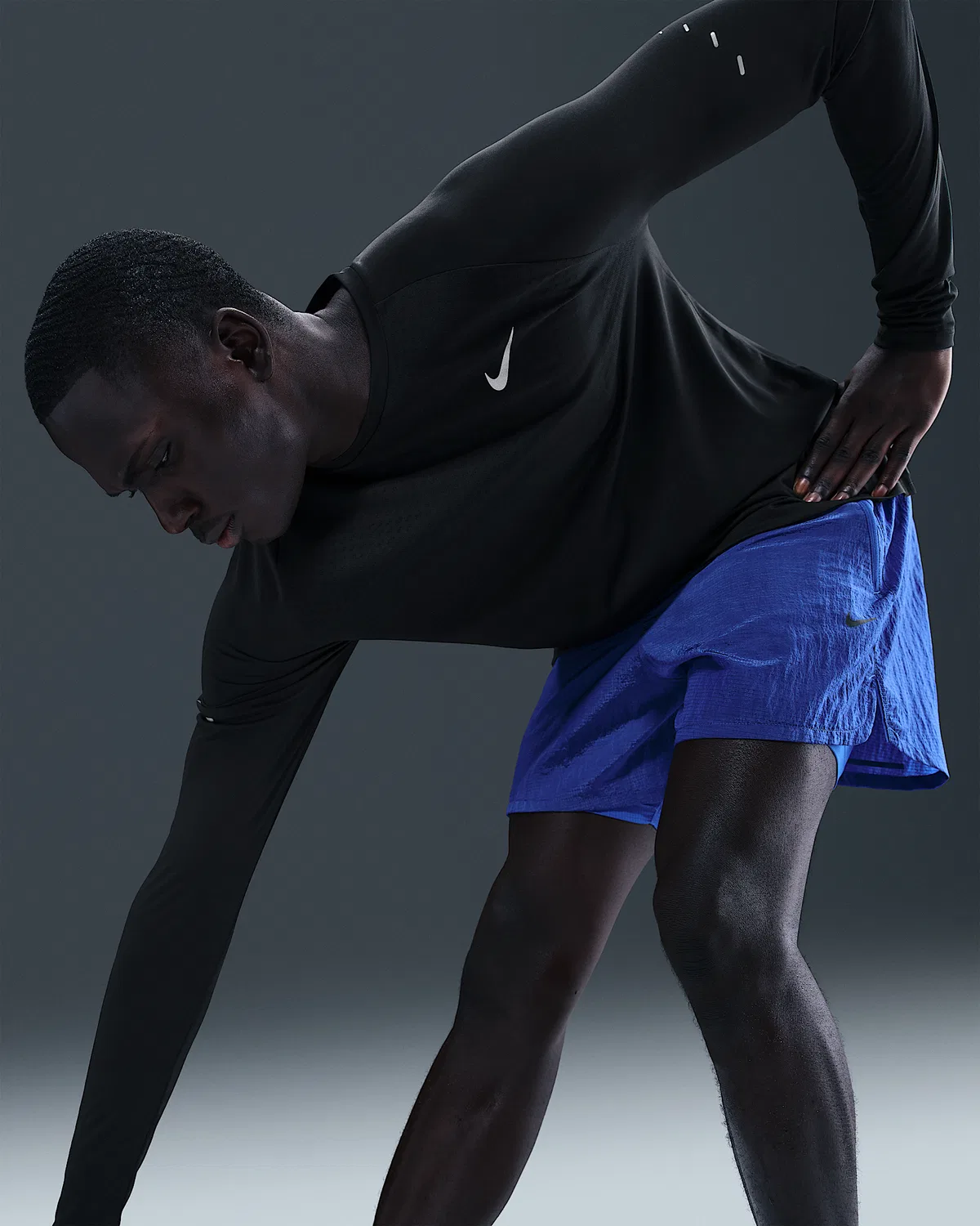 Мужская длинная футболка для бега Nike Stride Dri-FIT ADV, Black — фото 3