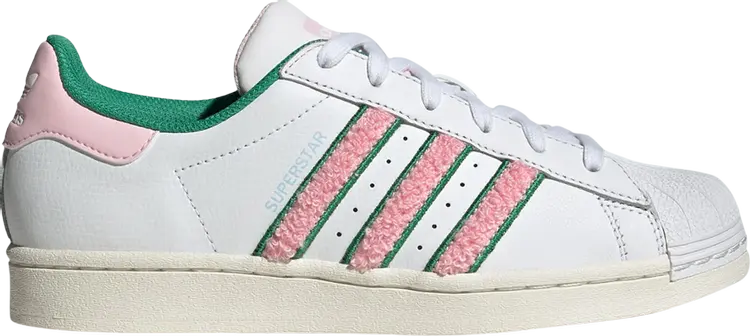 

Кроссовки Wmns Superstar 'White Pink Green Chenille', белый