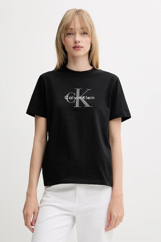 

Хлопковая футболка Calvin Klein Jeans, черный