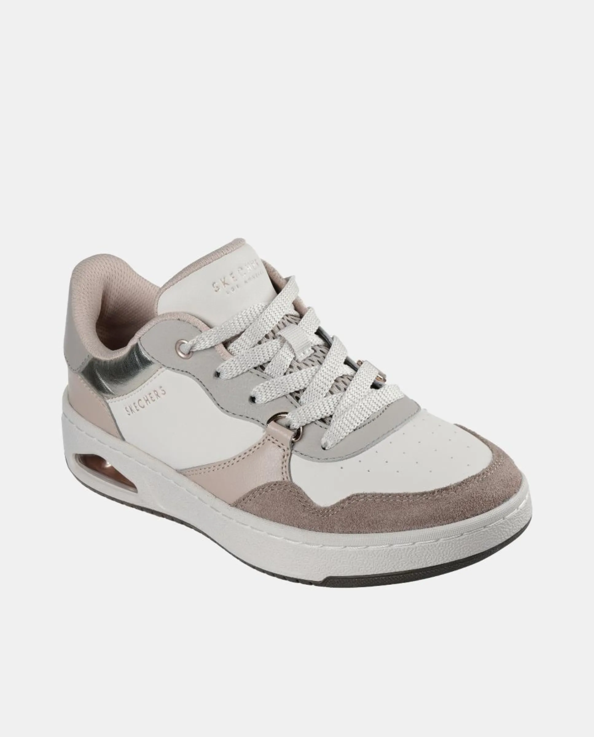 Женские кроссовки из кожи с воздушной камерой Skechers, бежевый — фото 2