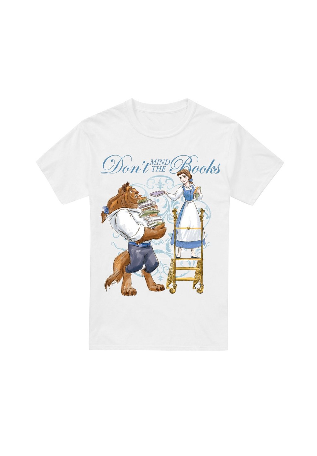 

Футболка с принтом BEAUTY AND THE BEAST DON'T MIND THE BOOKS Disney, белый