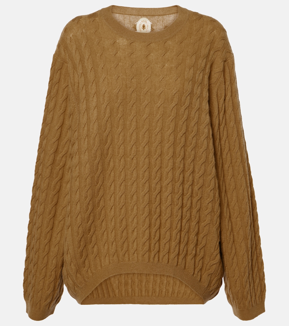 

Свитер из шерсти и кашемира, связанный косами Jardin des Orangers, кэмел