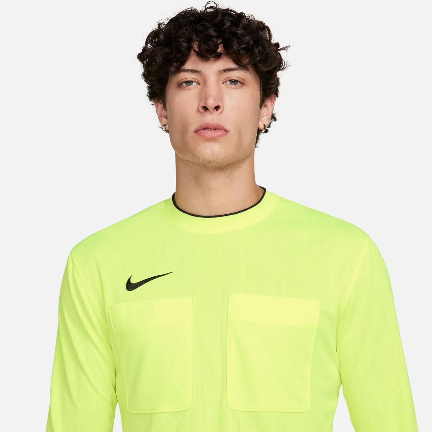 Мужская футболка Nike, длинный рукав, Volt/Black — фото 4
