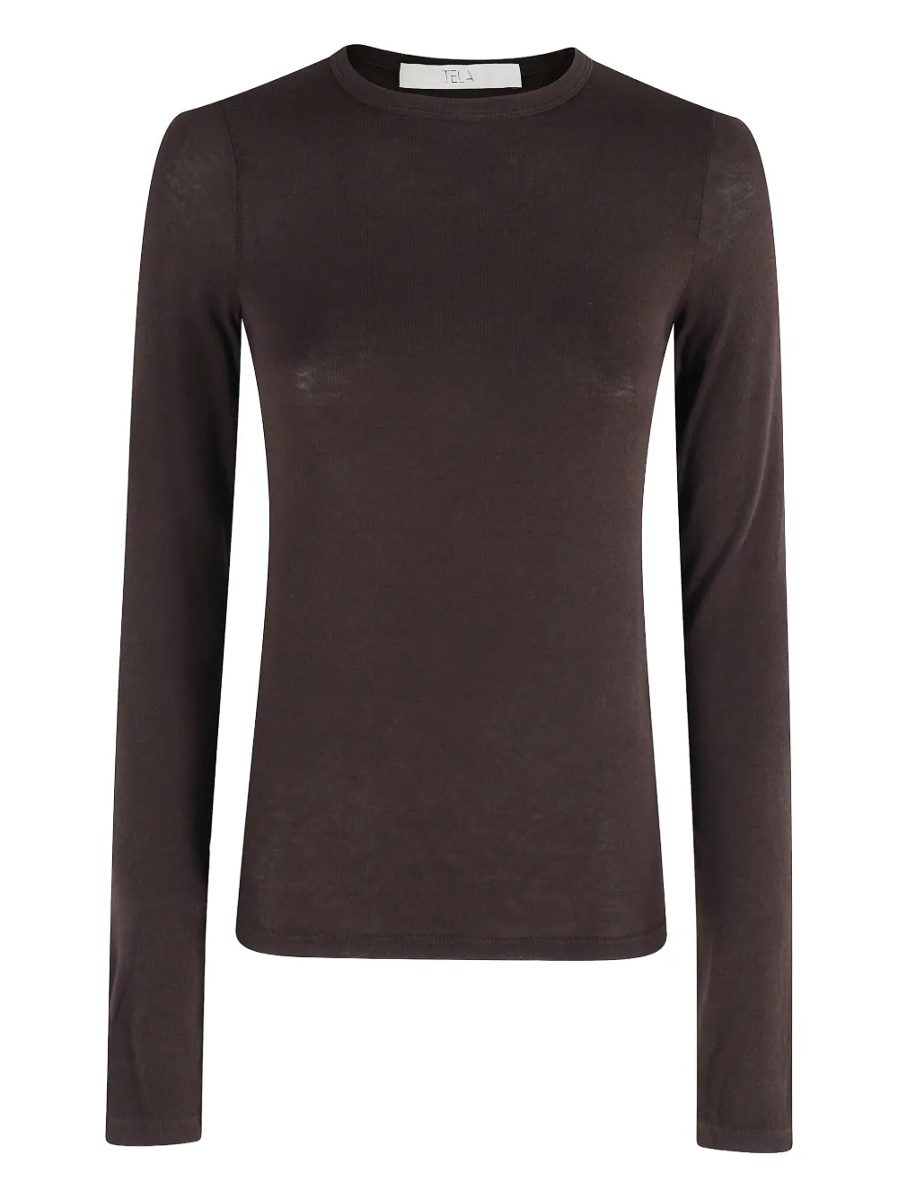 

Свитер с круглым вырезом и длинными рукавами Tela, коричневый