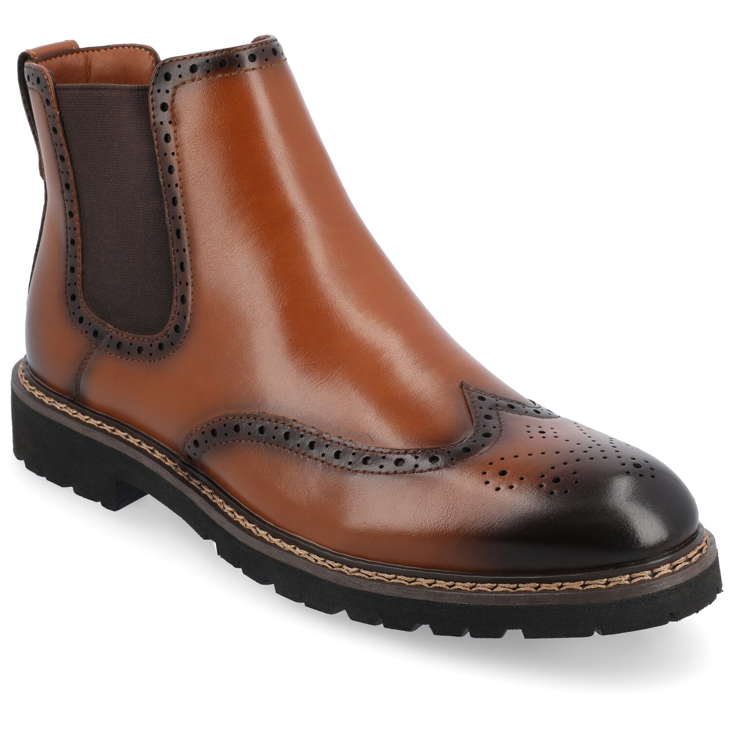 

Ботинки челси Vance Co. Hogan Wingtip, цвет Cognac