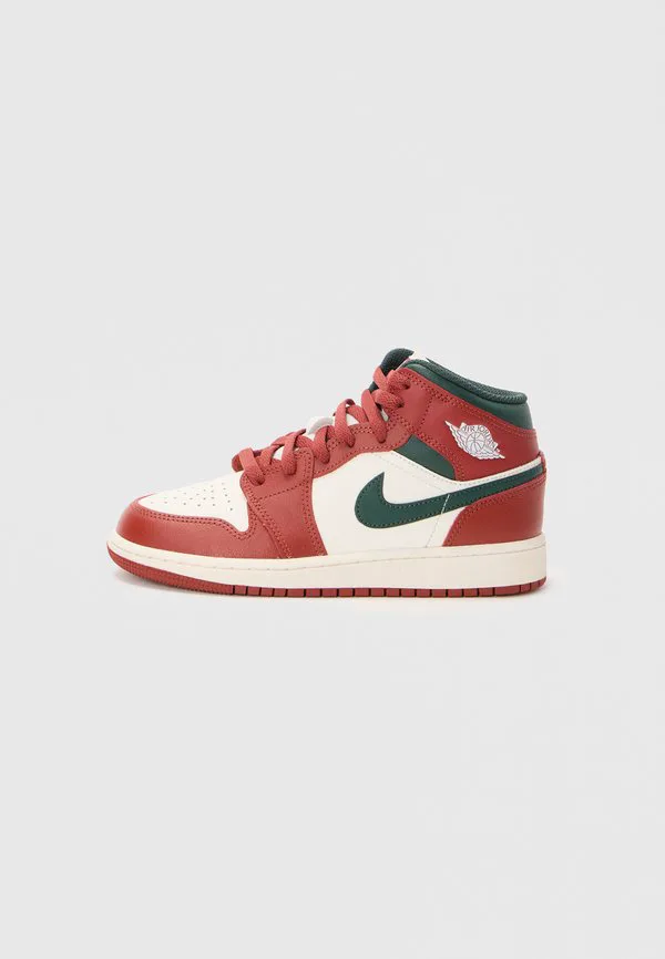 Кроссовки air jordan 1 mid унисекс Jordan, Sail/Midnight Green/Pure Platinum-Coloured/Redstone