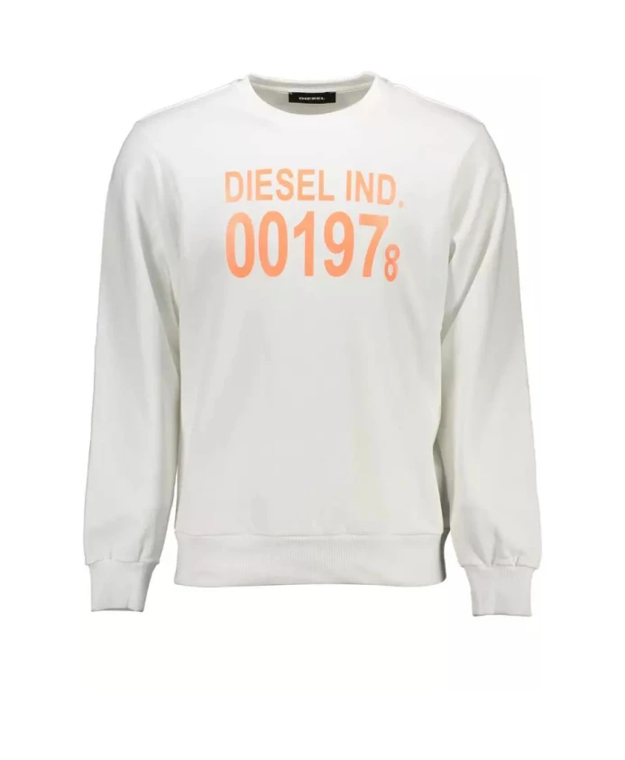 

Хлопковая толстовка с ярким принтом Diesel, белый