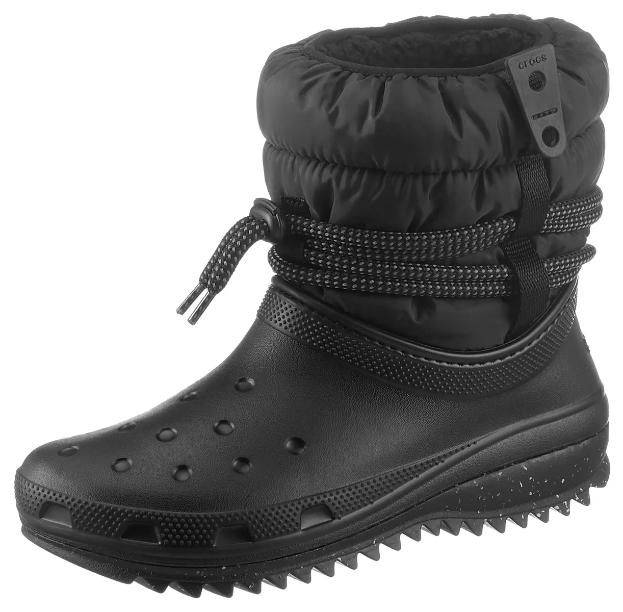 Зимние ботинки женские Crocs на теплой подкладке, черный