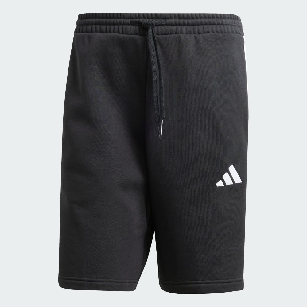 Шорты Adidas Essentials 3-Stripes Fleece Shorts, черный/белый — фото 4