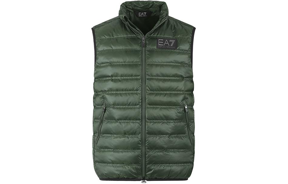 Куртка пуховая EA7 SS24 мужская армейского зеленого цвета EMPORIO ARMANI — фото 2