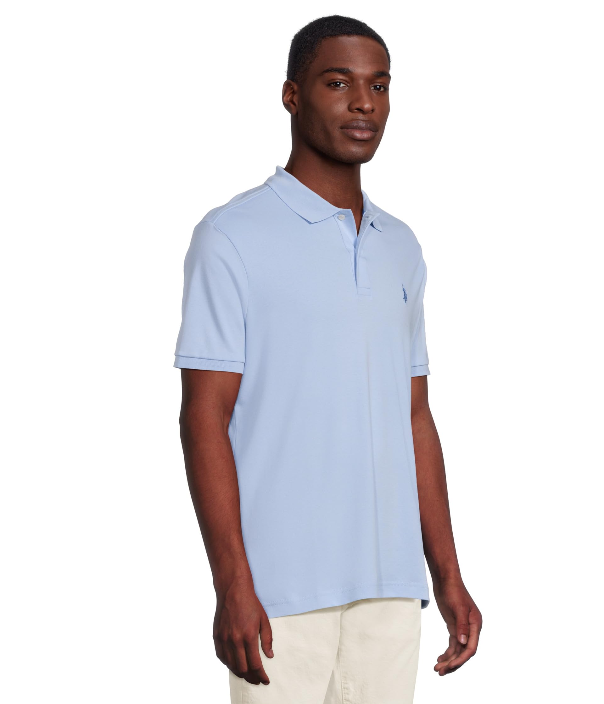 Поло U.S. POLO ASSN. Solid Interlock Polo, синий оксфорд — фото 2