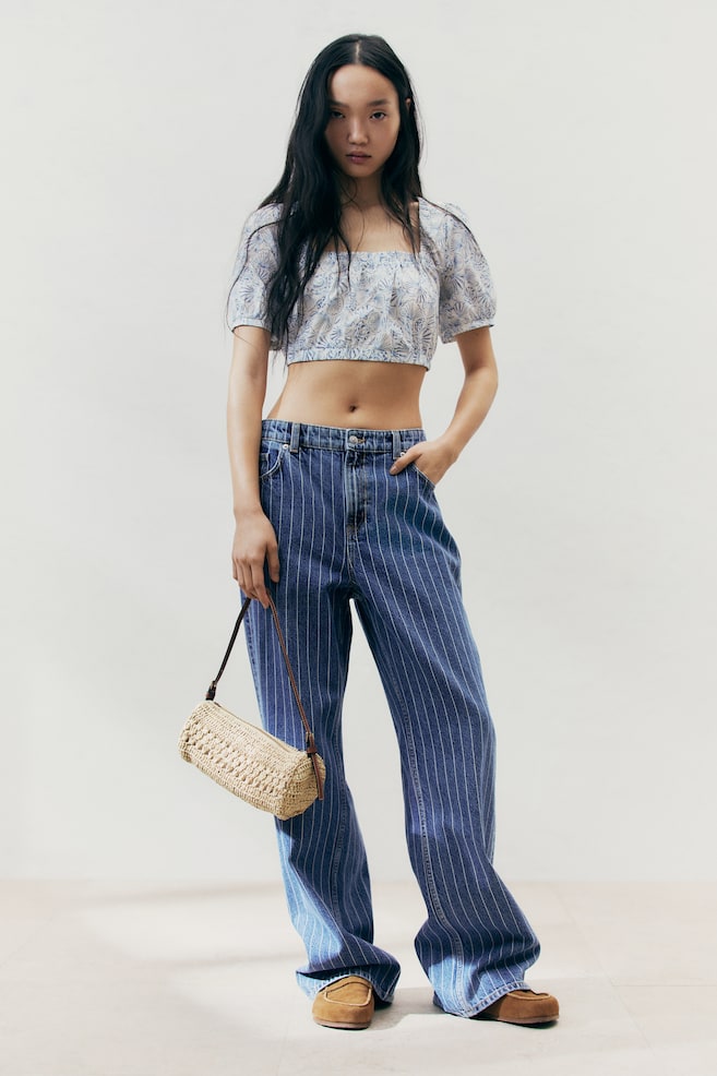 

Блузка из хлопка с кружевом H&M, мультиколор