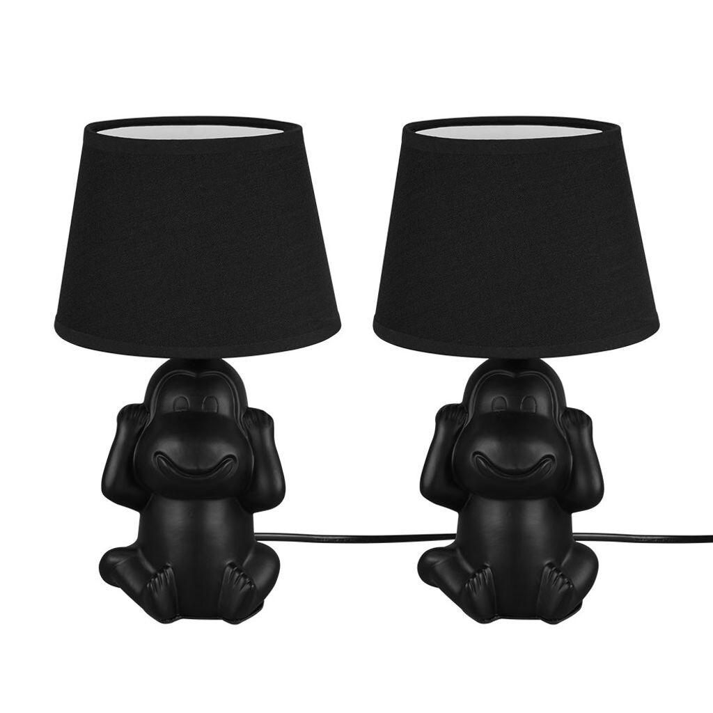 

2x настольная лампа, керамика, текстиль, черный, H 27 см etc-shop