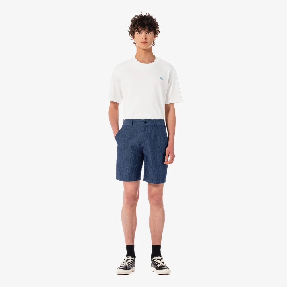 Мужские джинсовые бермуды синего цвета от Lacoste — фото 3