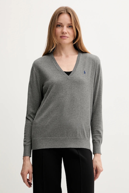 

Хлопковый свитер Polo Ralph Lauren, серый