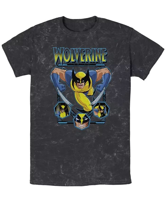 

Мужская футболка Wolverine Animated Attack с коротким рукавом из минеральной ткани Fifth Sun, черный