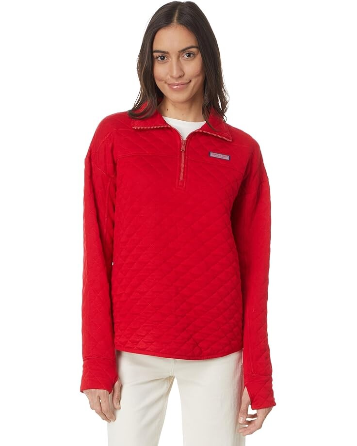 

Толстовка Vineyard Vines Quilted DC Shep Shirt, цвет Red Velvet