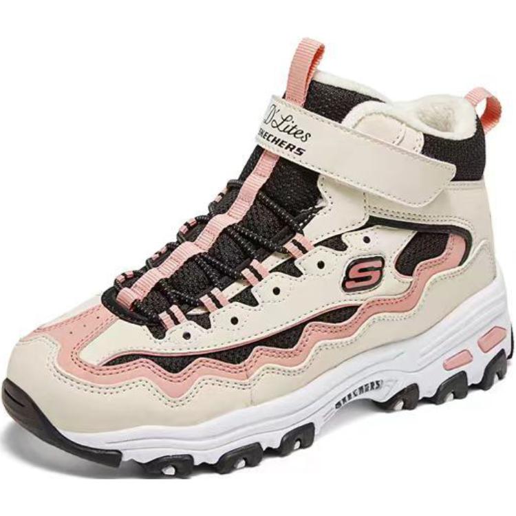 Skechers Kids Нескользящие термоботинки с высоким берцем, бежевые, детские — фото 3