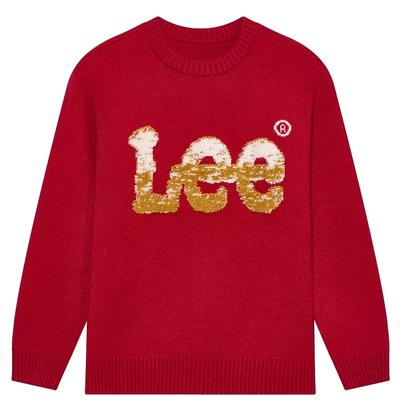 Детский свитер с круглым вырезом утолщенный Lee, Raffia Crimson