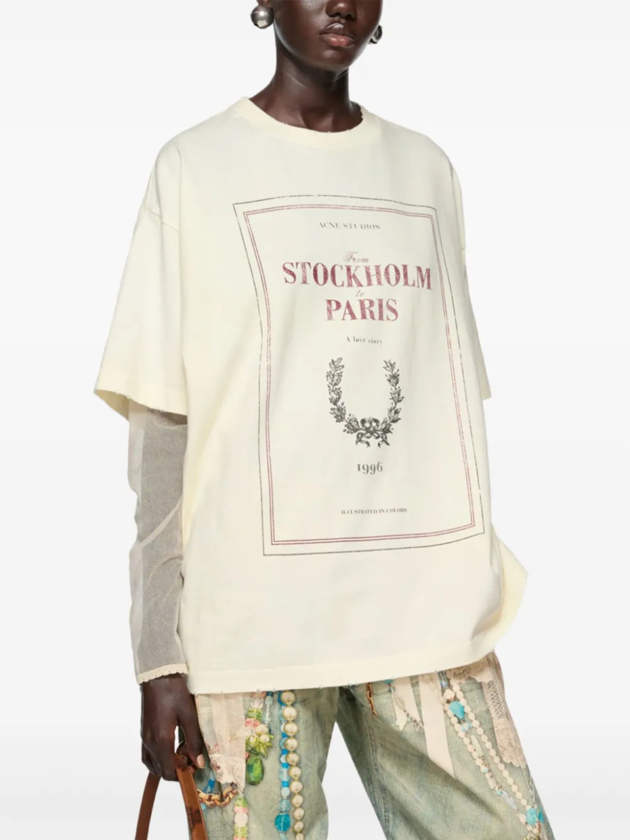 

Футболка с надписью Acne Studios, нейтральный