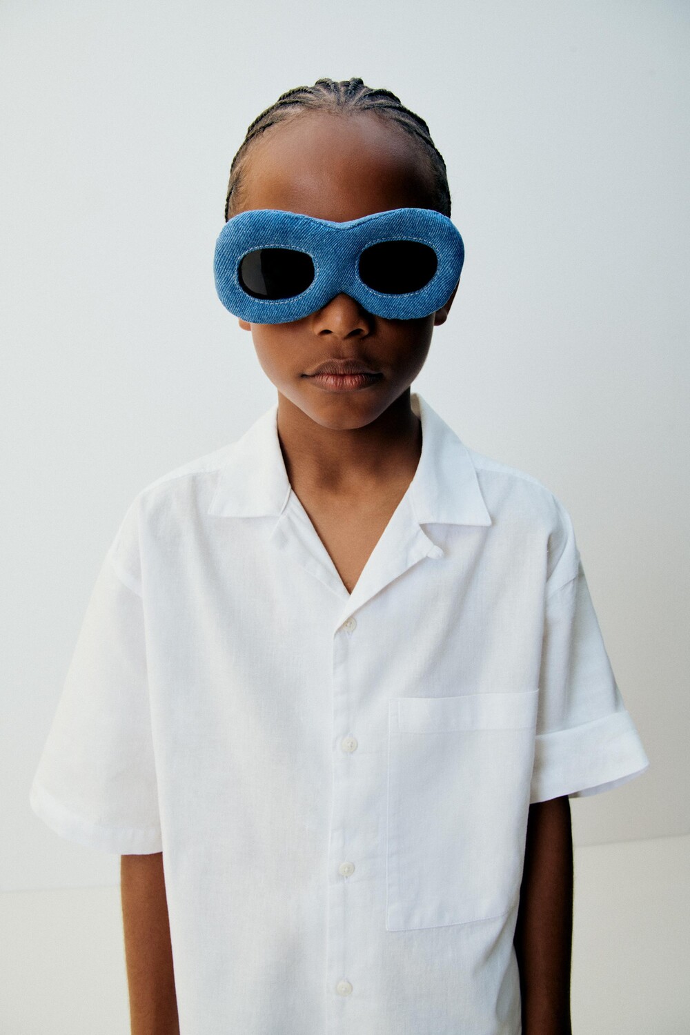 

Рубашка из смеси льна и хлопка ZARA, белый