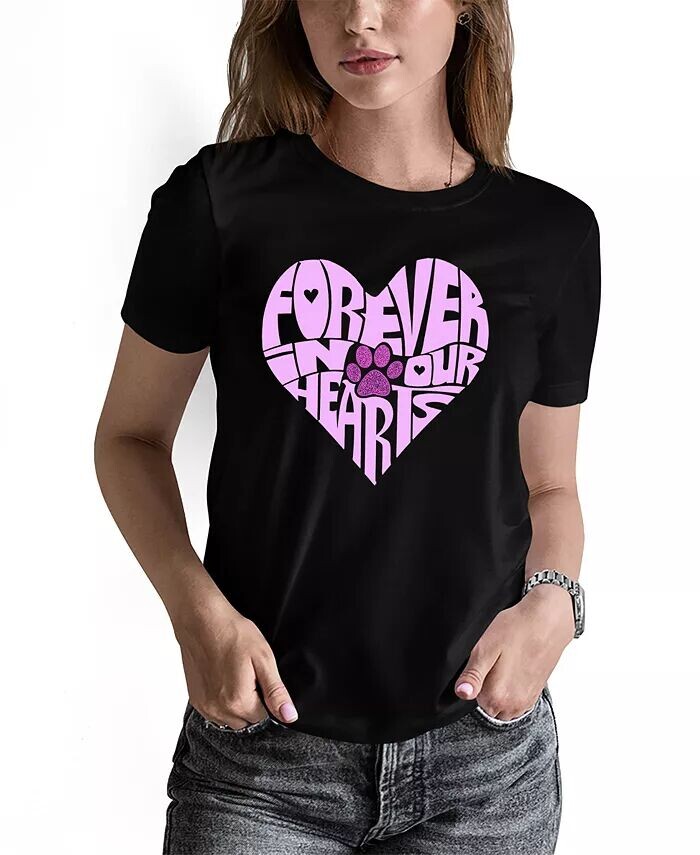 

Женская футболка Word Art Forever In Our Hearts La Pop Art, черный