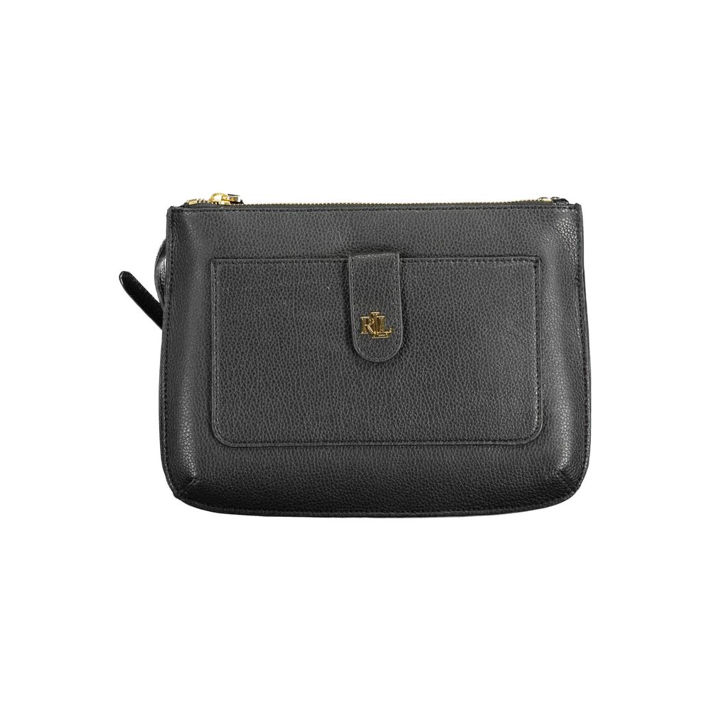 

Черная кожаная сумка Ralph Lauren, черный