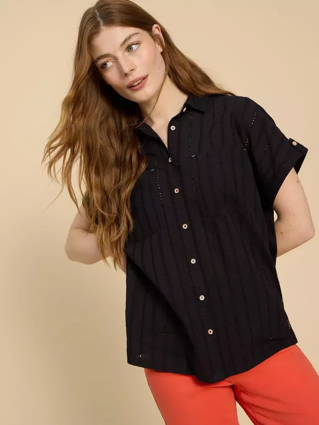 

Рубашка White Stuff Ellie Cotton Broderie, цвет pure/black