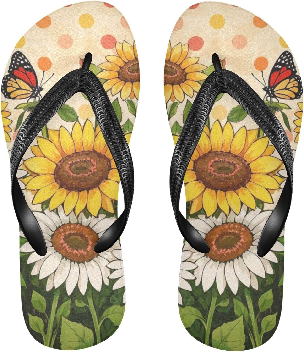 

Женские и мужские шлепанцы с красивыми бабочками, женские слайды, мужские сандалии, душевые тапочки, летние нескользящие шлепанцы для бассейна, пляжа и ванной Mnsruu, Sunflower A17568