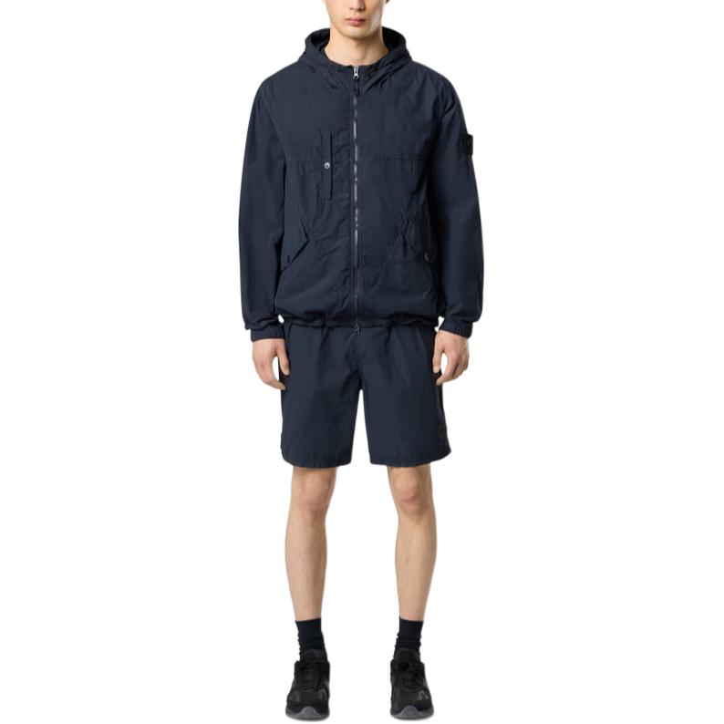 STONE ISLAND Застёгивающаяся на молнию толстовка с капюшоном, Marine Blue — фото 4