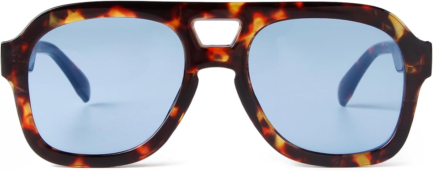 

Солнцезащитные очки-авиаторы SORVINO в стиле ретро, ​​квадратные, для женщин и мужчин, дизайнерская стильная оправа, солнцезащитные очки с сине-оранжевыми тонировками, винтажные очки, Tortoise Frame/Blue Lens