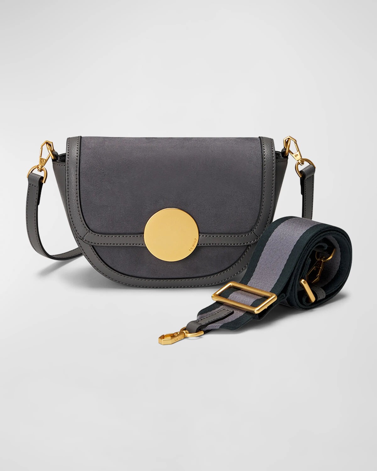 

Замшевая сумка через плечо Lottie Saddle Oryany, цвет Cool Grey