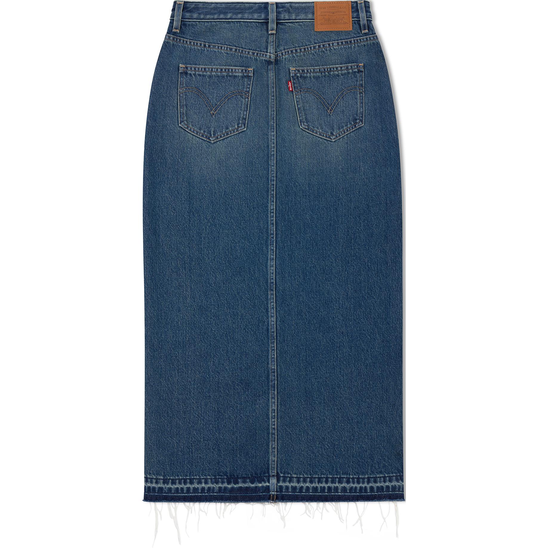 Levis Джинсовая длинная юбка levi’s для женщин темно-синяя — фото 3